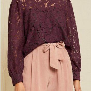 NWT Amour Vert Mathea Upcycled Lace Top size M